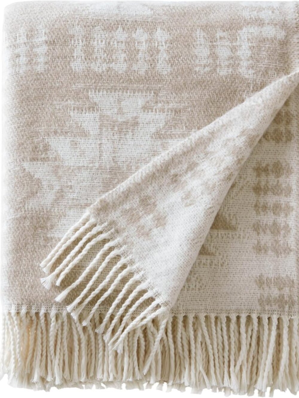 Woolrich Cotton Jacquard Brushed Throw Blanket 50x60 Aztec Neutral